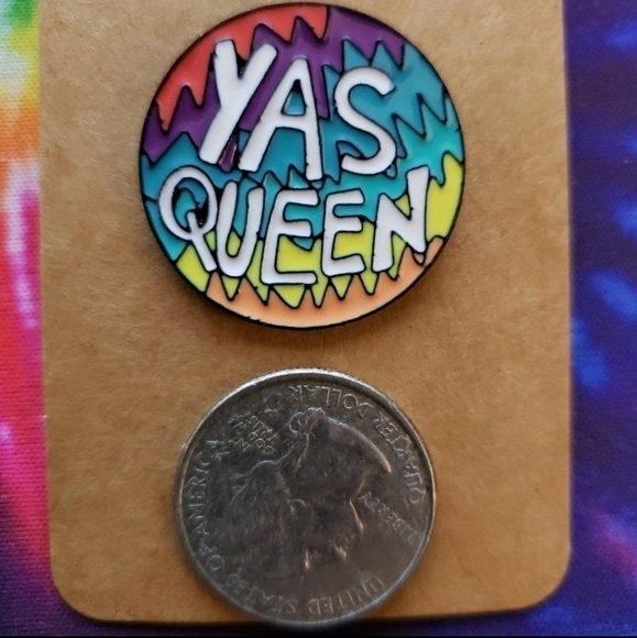 YAS Queen Rainbow Enamel Pin Brooch - Picture 2 of 3